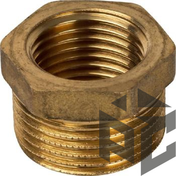 Футорка латунь НР/ВР Ду 32x40 (1 1/2"х1 1/4") фото. Футорка латунь НР/ВР Ду 32x40 (1 1/2"х1 1/4") оптом и в розницу. Доставка по РФ. Футорка латунь НР/ВР Ду 32x40 (1 1/2"х1 1/4") от производителя "Рускон"