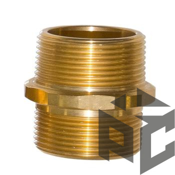 Ниппель латунь никелир. НР/НР Ду 15 (1/2") фото. Ниппель латунь никелир. НР/НР Ду 15 (1/2") оптом и в розницу. Доставка по РФ. Ниппель латунь никелир. НР/НР Ду 15 (1/2") от производителя "Рускон"