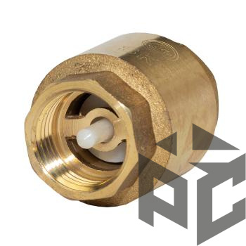 Клапан обратный латунный осевой Ду 20 Ру 16 (хол.вода) фото. Клапан обратный латунный осевой Ду 20 Ру 16 (хол.вода) оптом и в розницу. Доставка по РФ. Клапан обратный латунный осевой Ду 20 Ру 16 (хол.вода) от производителя "Рускон"