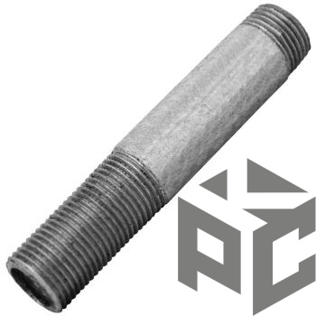 Сгон сталь оцинк. Ду 40 L=150мм фото. Сгон сталь оцинк. Ду 40 L=150мм оптом и в розницу. Доставка по РФ. Сгон сталь оцинк. Ду 40 L=150мм от производителя "Рускон"