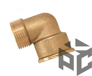 Уголок латунь НР/ВР Ду 25x32 (1"х1 1/4") фото. Уголок латунь НР/ВР Ду 25x32 (1"х1 1/4") оптом и в розницу. Доставка по РФ. Уголок латунь НР/ВР Ду 25x32 (1"х1 1/4") от производителя "Рускон"